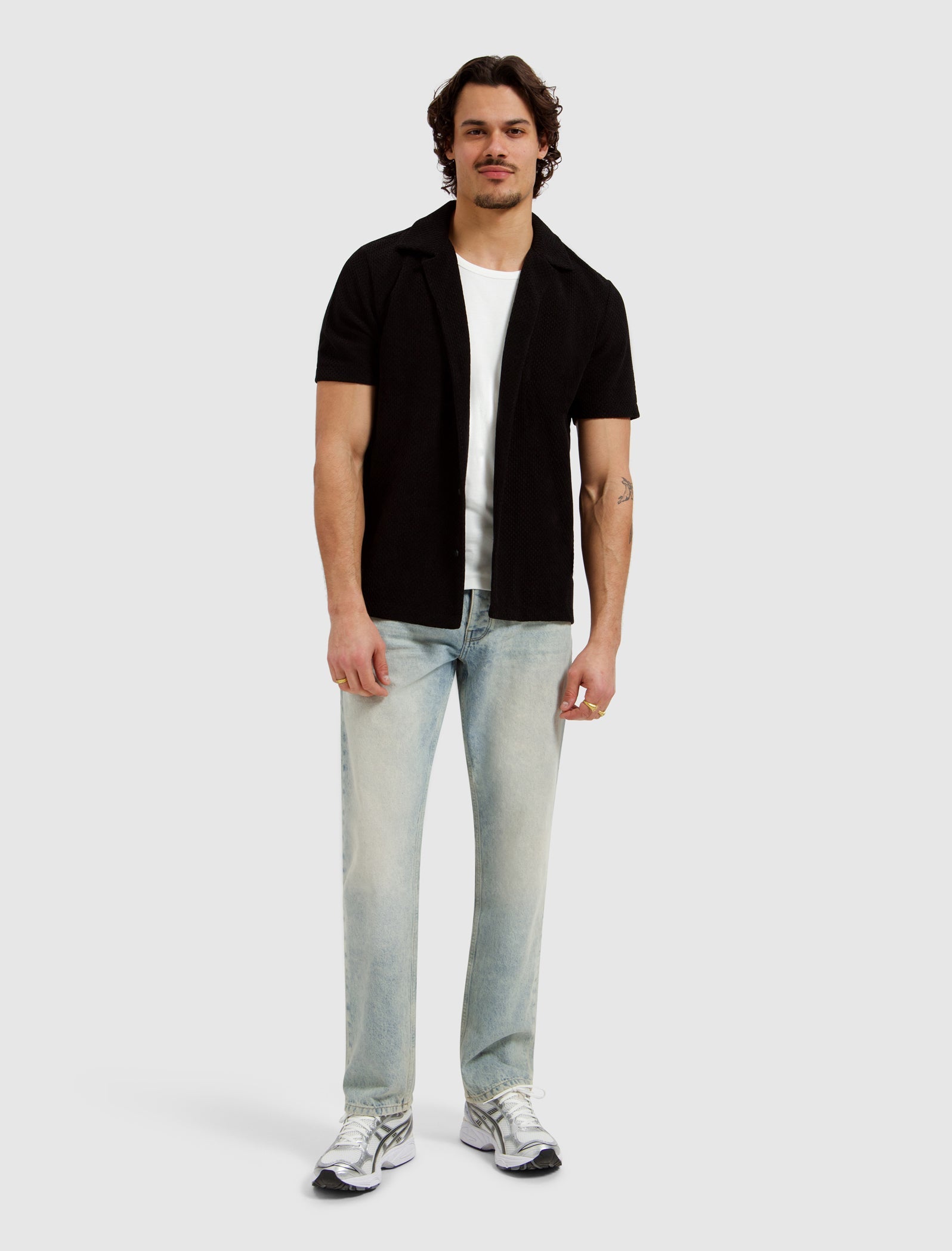 Pure Path Honeycomb Shortsleeve Shirt - Black