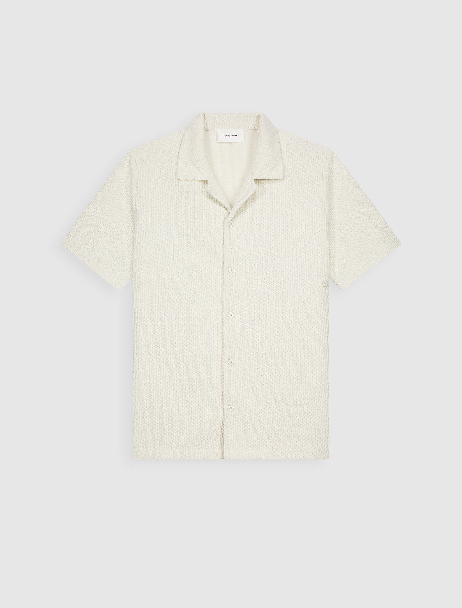 Pure Path Honeycomb Shortsleeve Shirt - Ecru