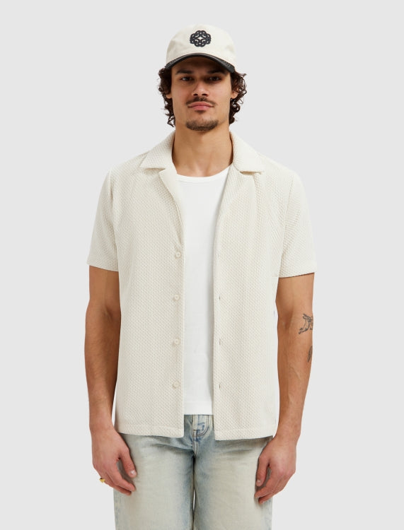 Pure Path Honeycomb Shortsleeve Shirt - Ecru