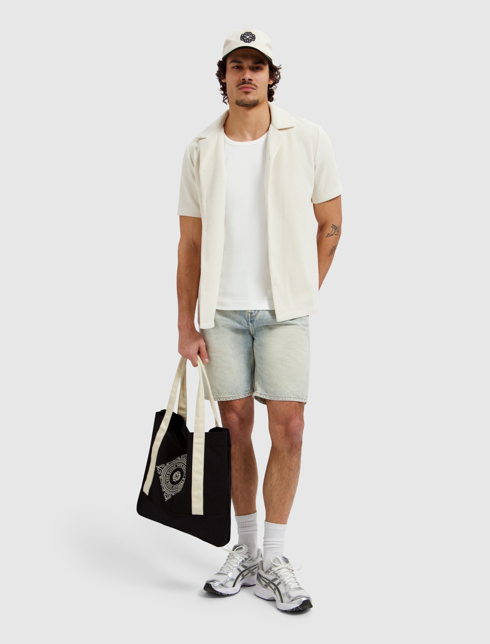 Pure Path Honeycomb Shortsleeve Shirt - Ecru
