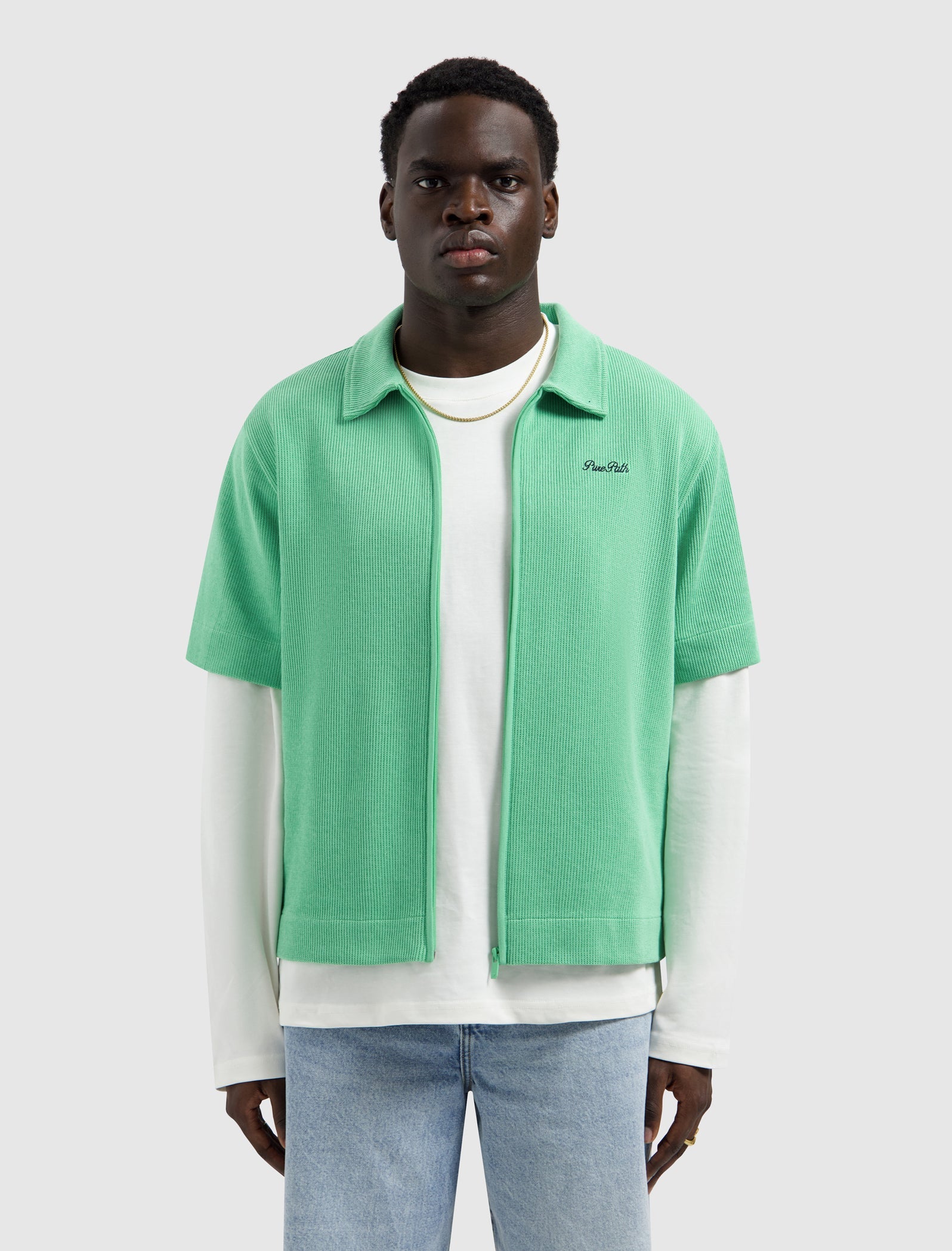 Pure Path Italian Dream Full Zip Shirt - Emerald