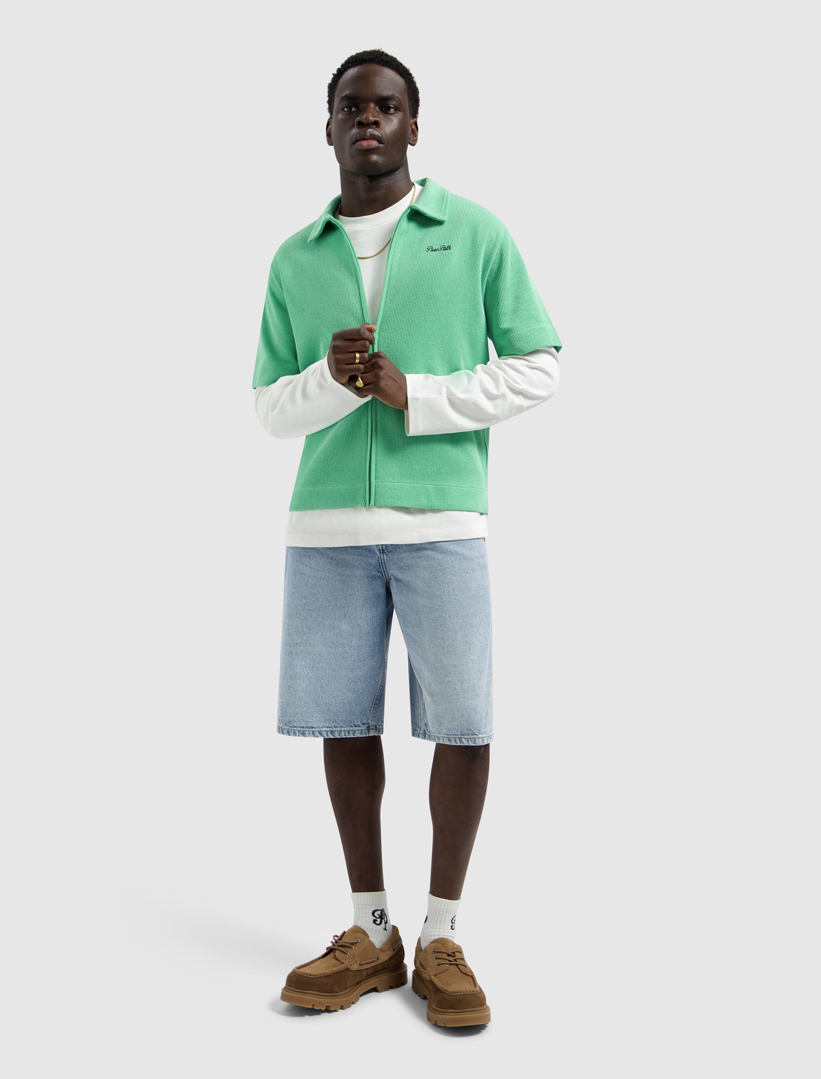 Pure Path Italian Dream Full Zip Shirt - Emerald
