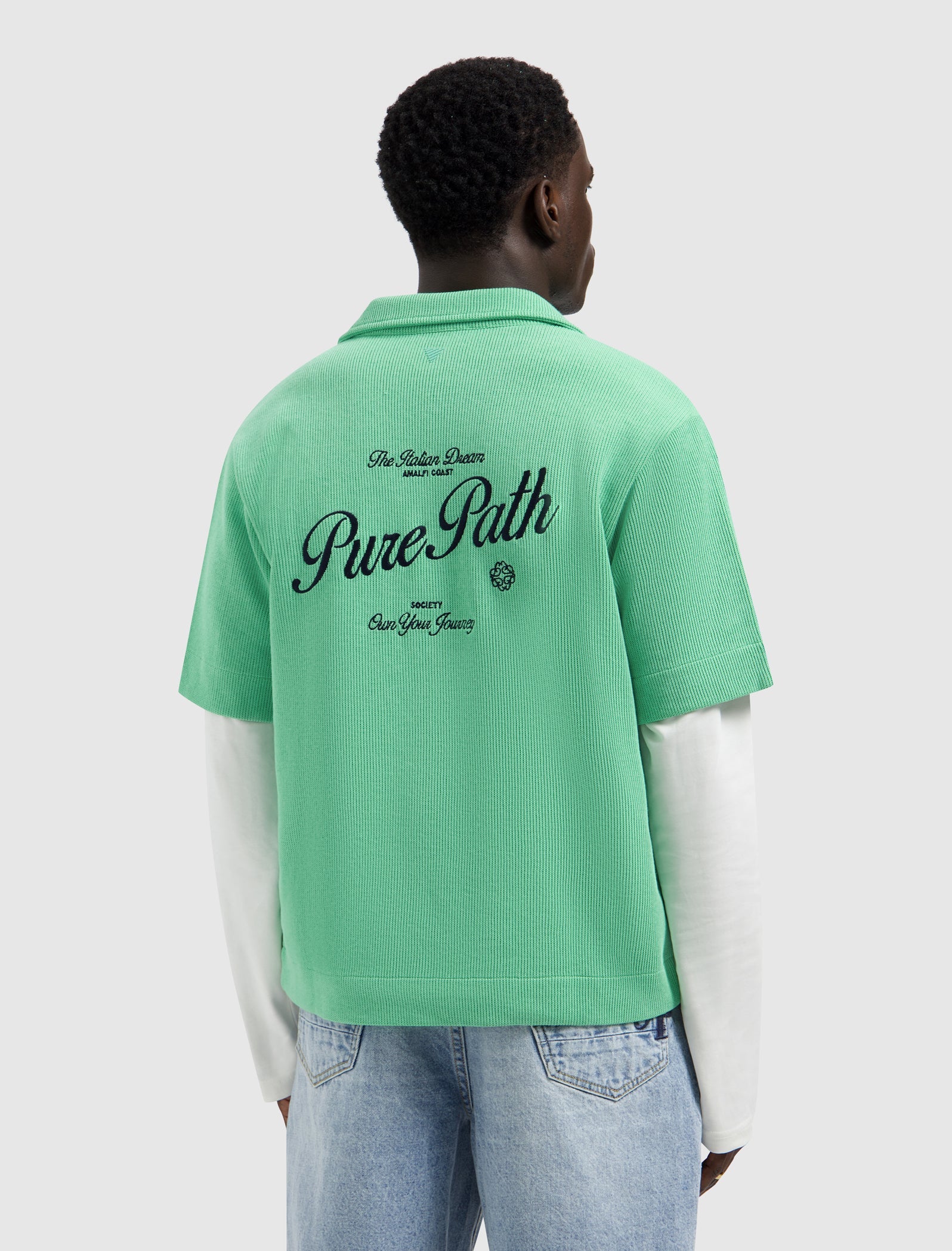 Pure Path Italian Dream Full Zip Shirt - Emerald