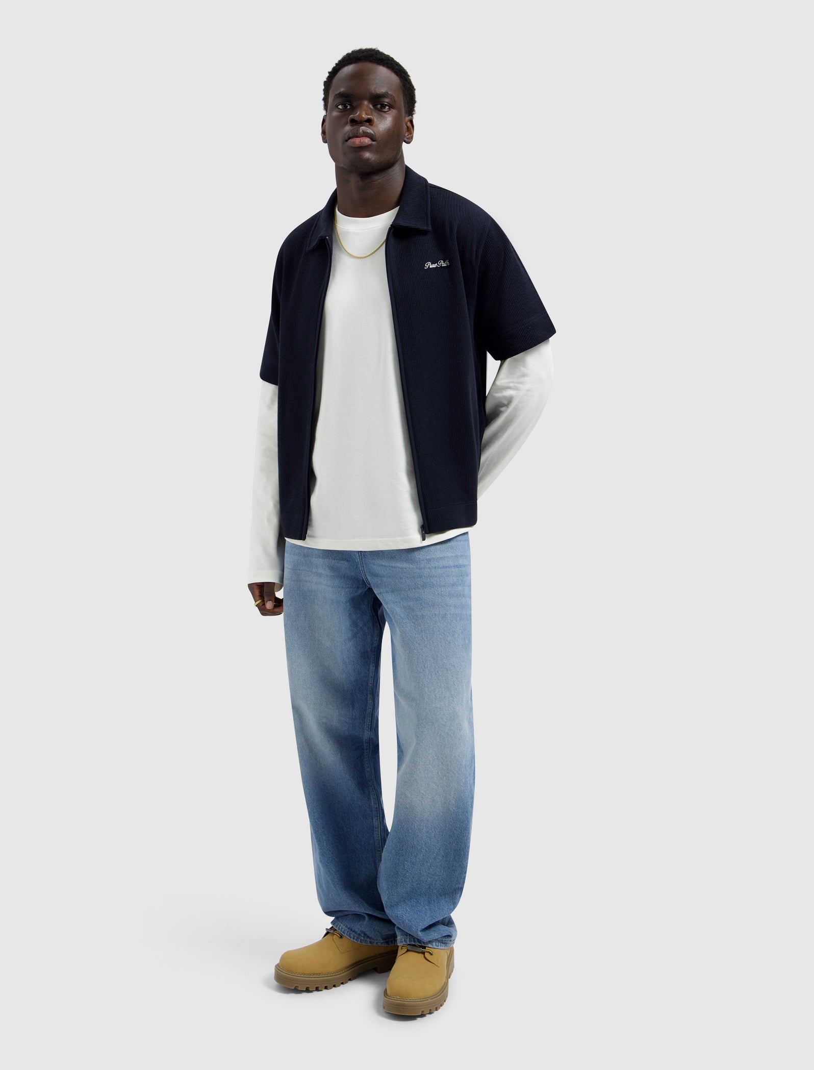 Pure Path Italian Dream Full Zip Shirt - Dark Navy