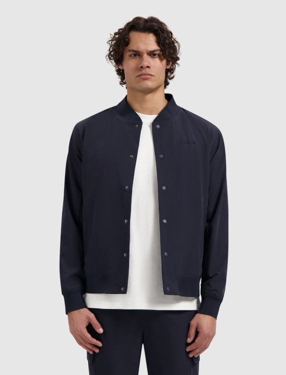 Pure Path Travel Stretch Bomber Jacket - Dark Navy