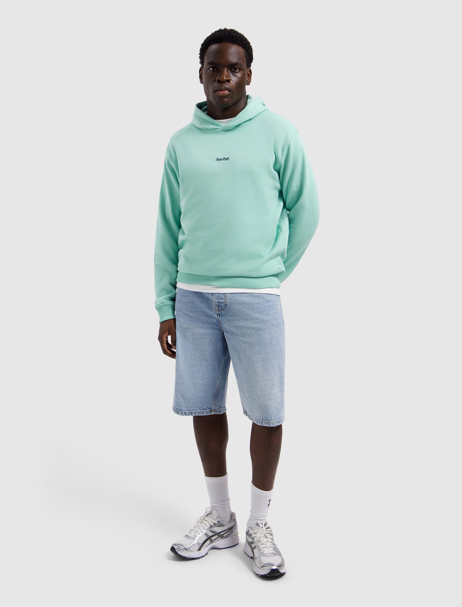 Pure Path Bold Emblem Hoodie - Mint