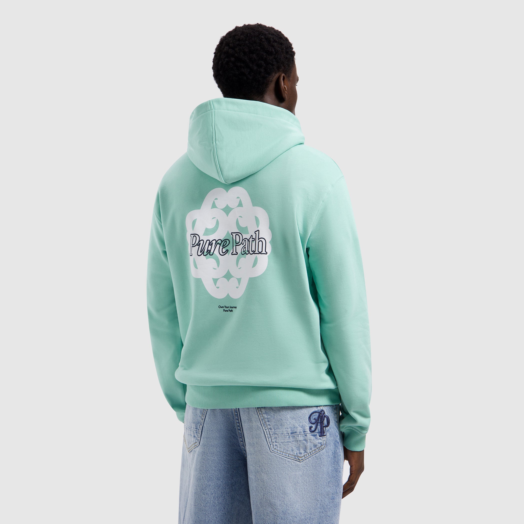 Pure Path Bold Emblem Hoodie - Mint