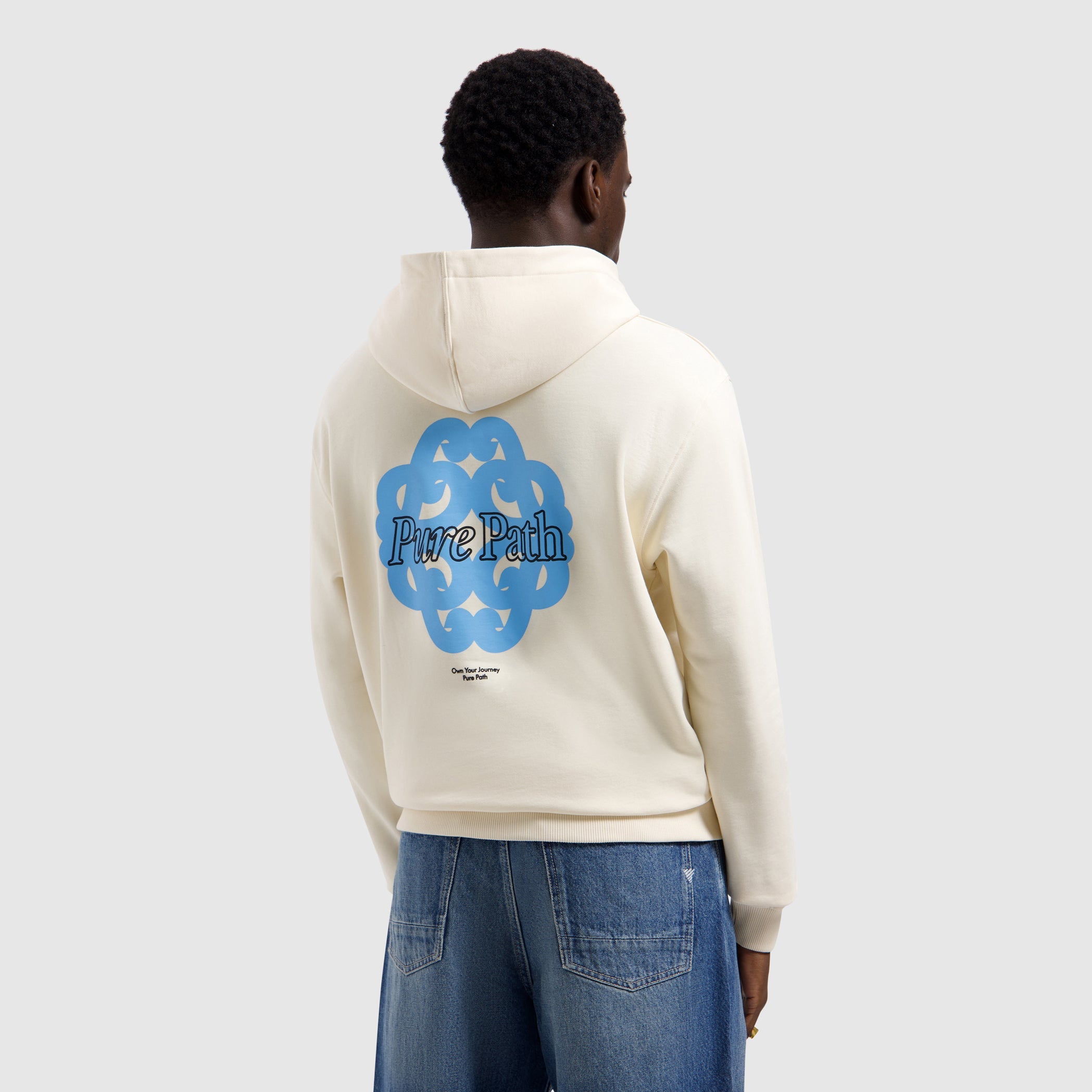 Pure Path Bold Emblem Hoodie - Ecru