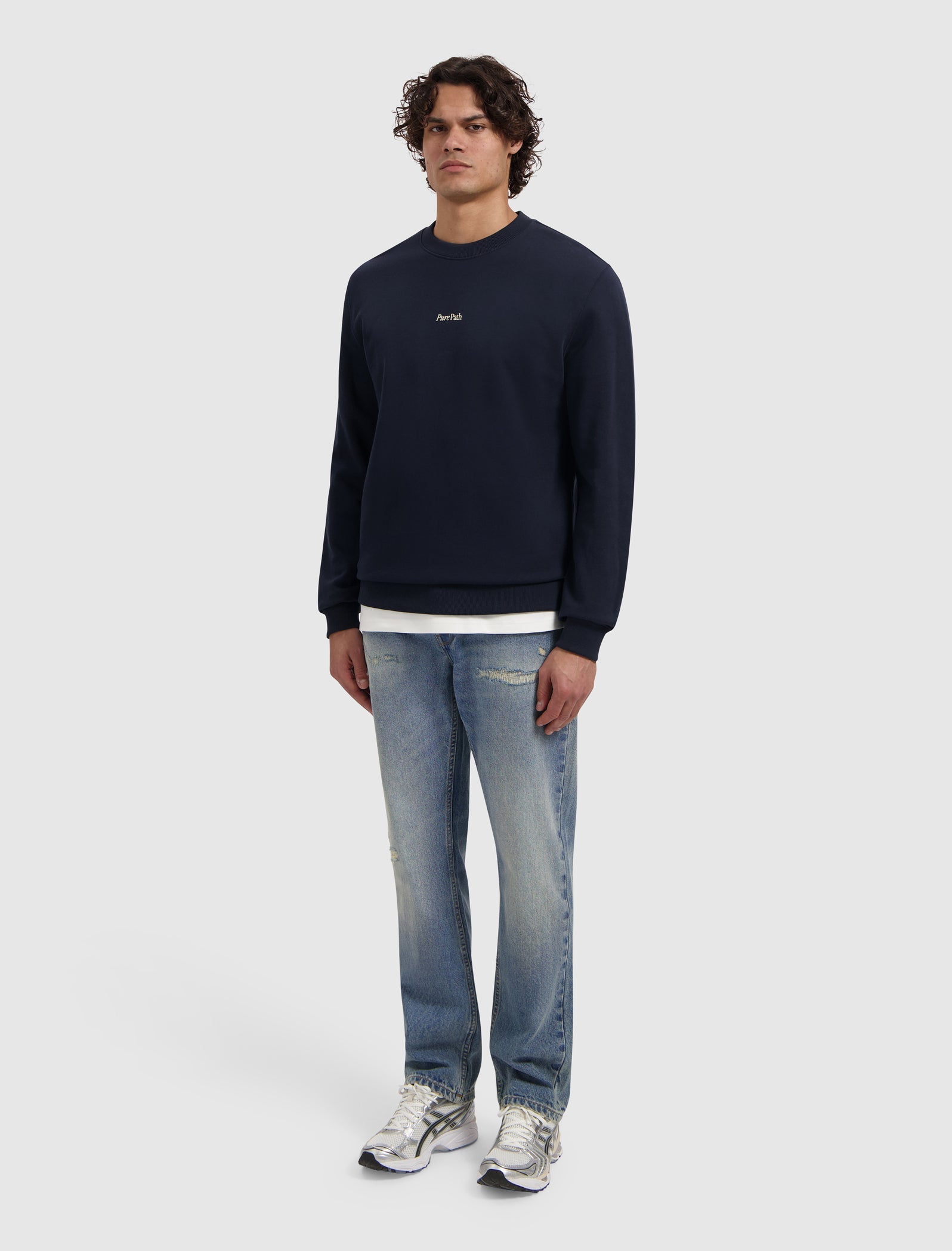 Pure Path Trio of Flowers Sweater - Dark Navy