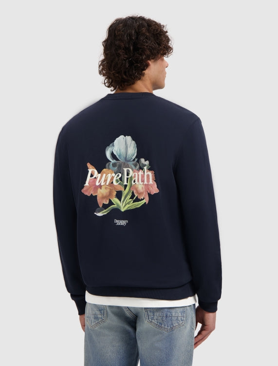 Pure Path Trio of Flowers Sweater - Dark Navy