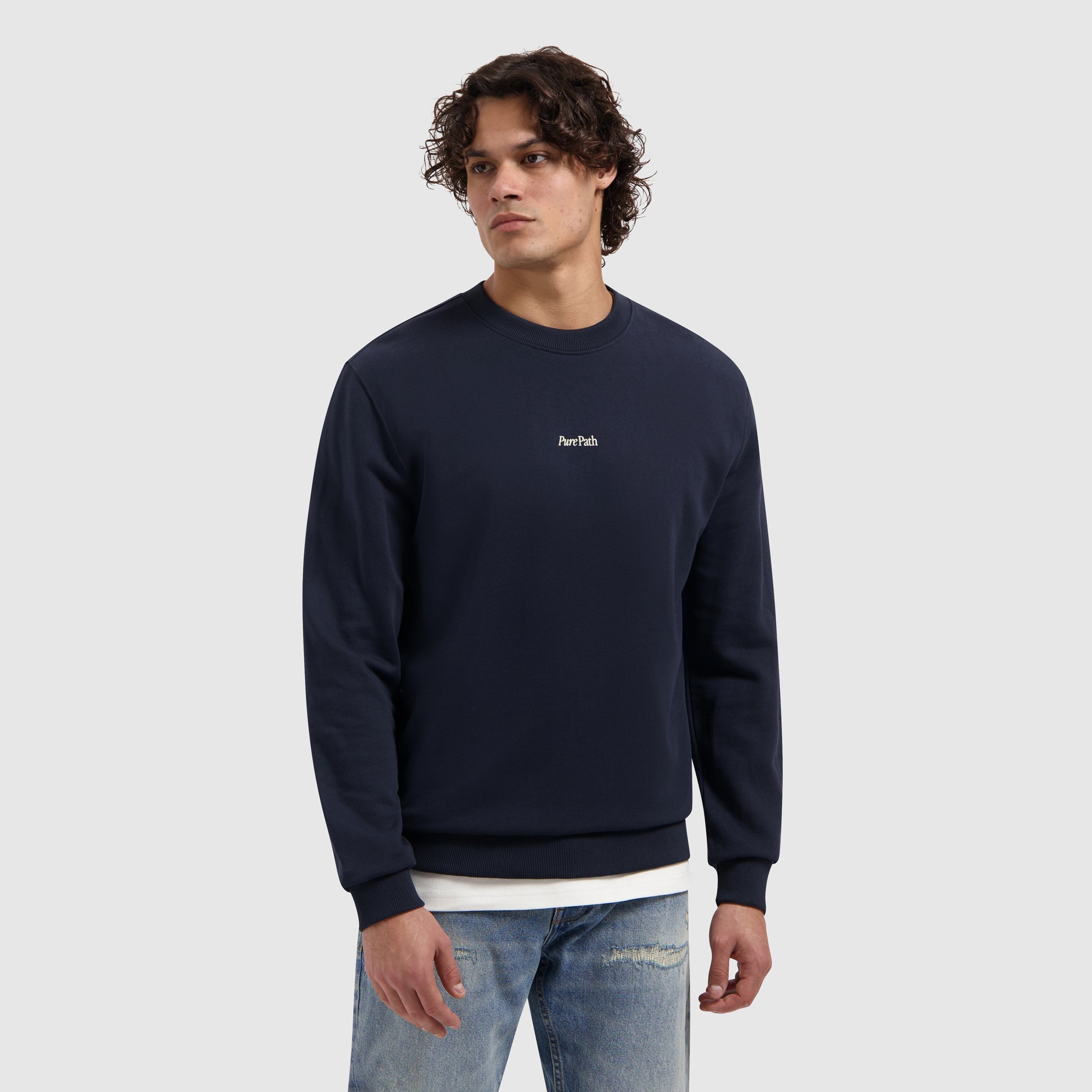 Pure Path Trio of Flowers Sweater - Dark Navy