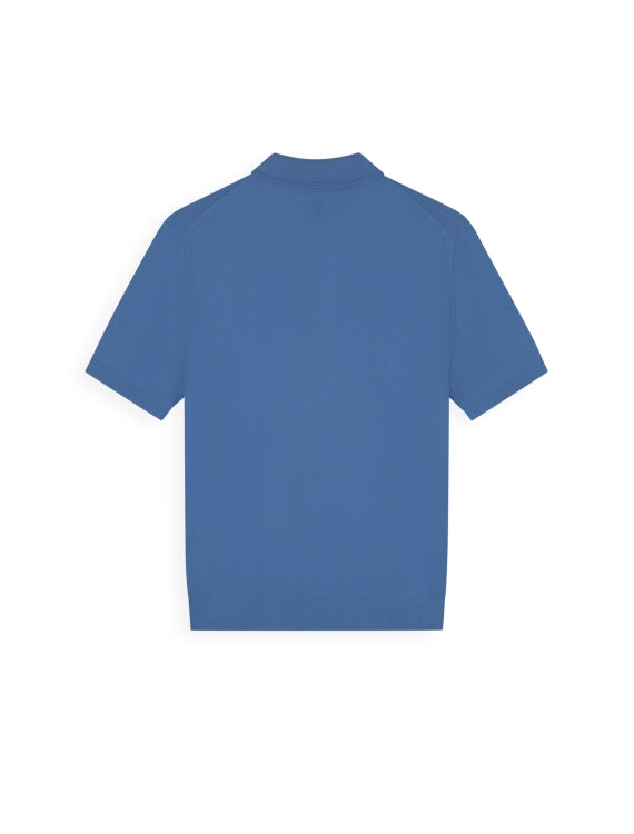 Pure Path Half-Zip Flat Knit Polo - Faded Cobalt