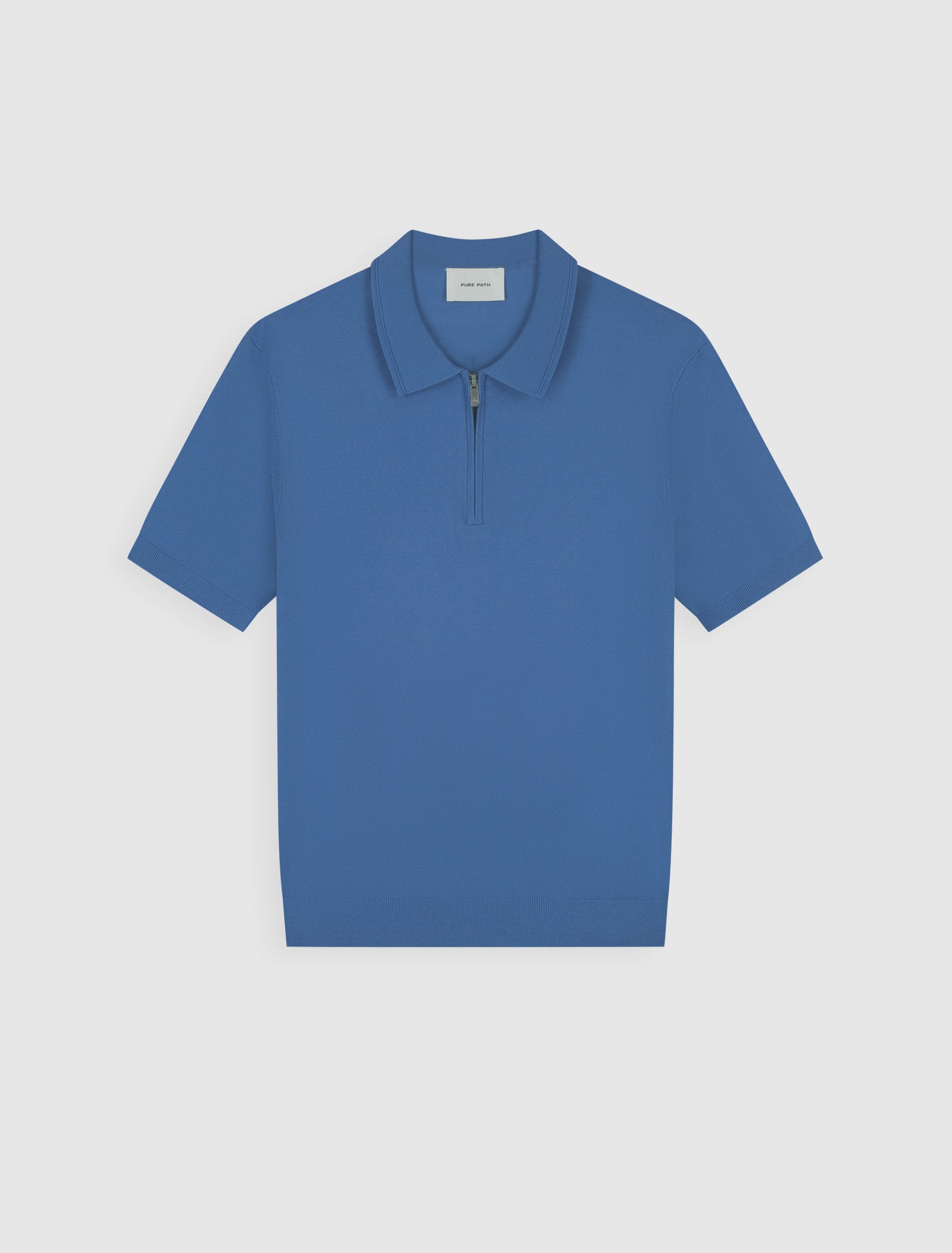 Pure Path Half-Zip Flat Knit Polo - Faded Cobalt