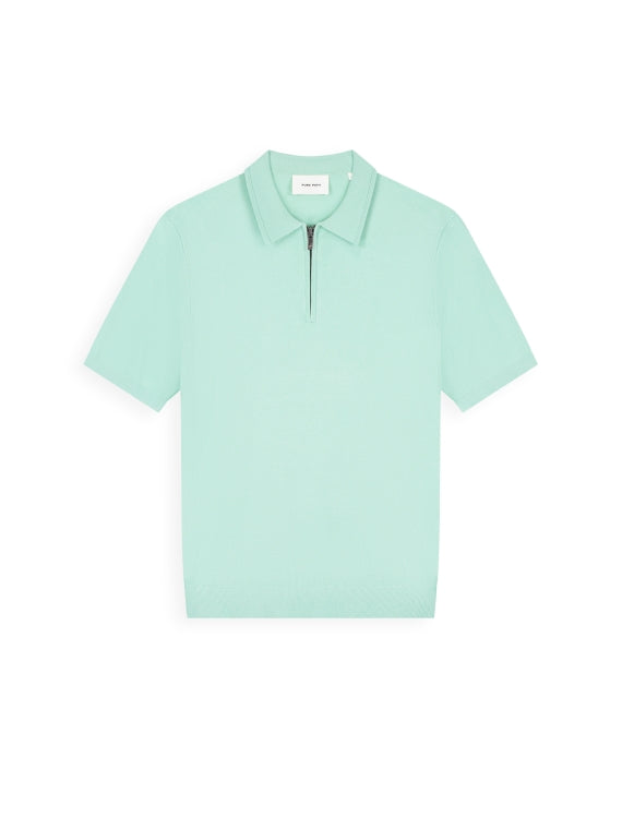 Pure Path Half-Zip Flat Knit Polo - Mint