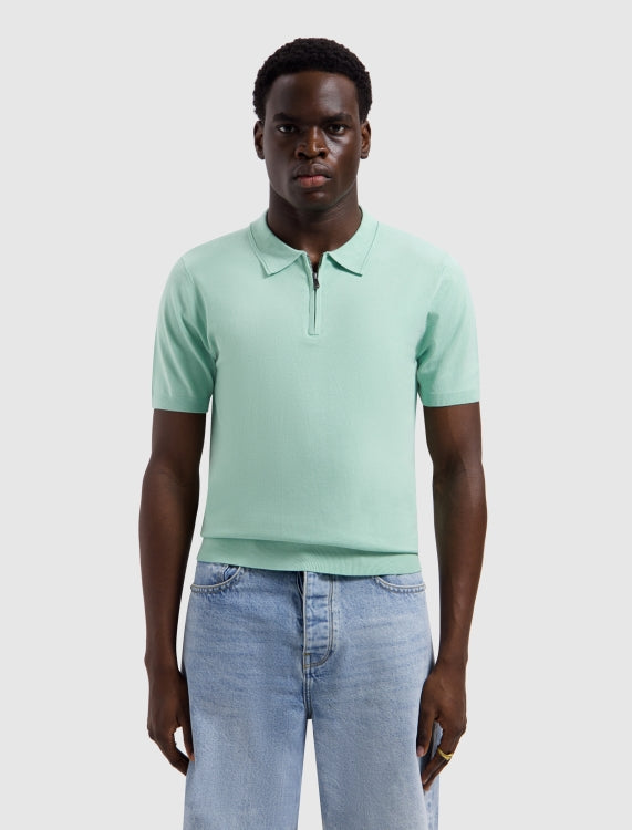 Pure Path Half-Zip Flat Knit Polo - Mint