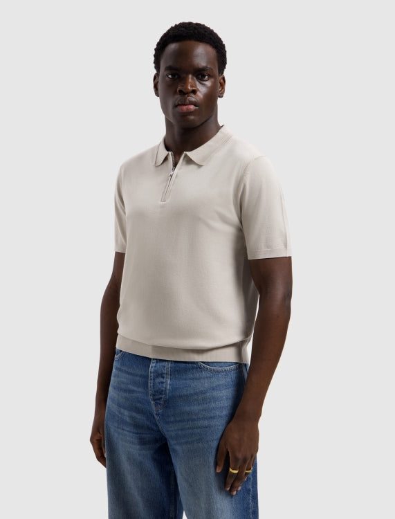 Pure Path Half-Zip Flat Knit Polo - Sand