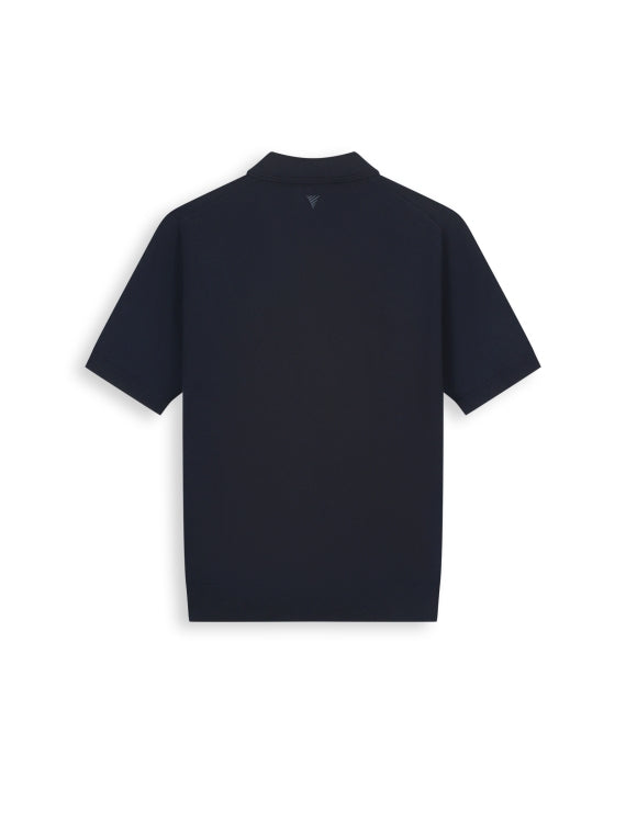 Pure Path Half-Zip Flat Knit Polo - Dark Navy