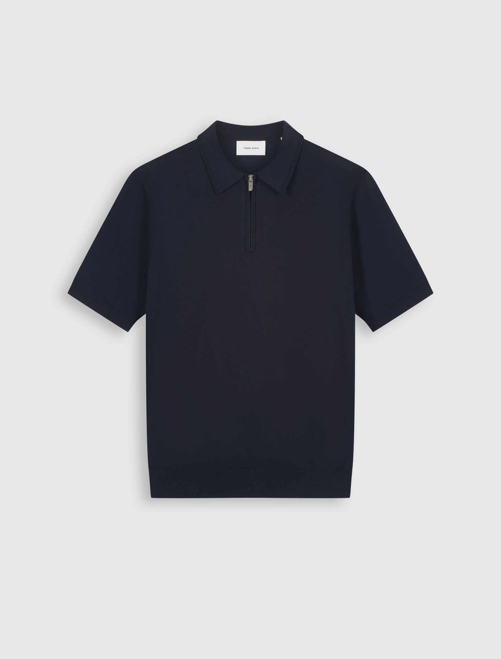 Pure Path Half-Zip Flat Knit Polo - Dark Navy