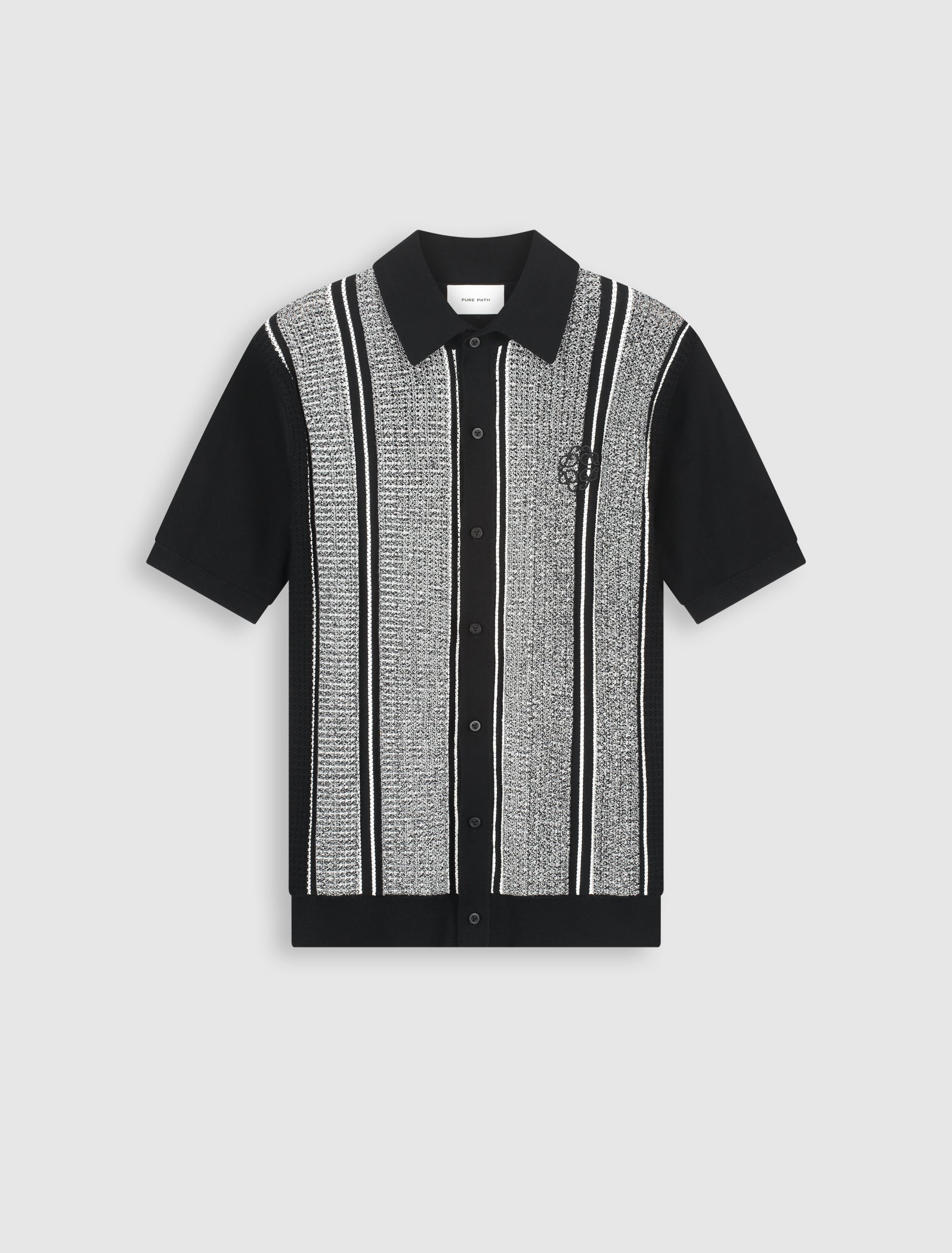 Pure Path Ripley Jacquard Knit Shirt - Black