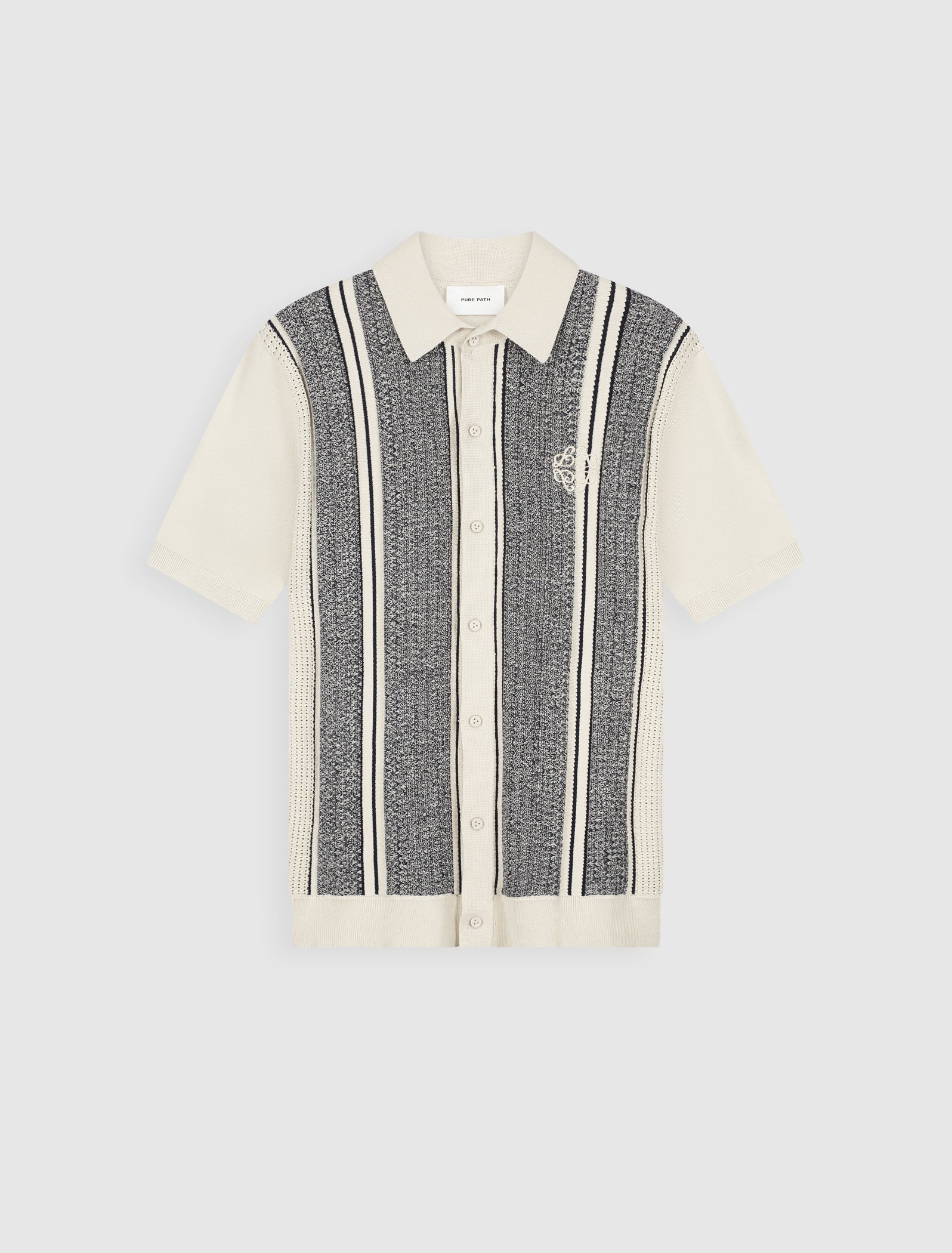 Pure Path Ripley Jacquard Knit Shirt - Ecru