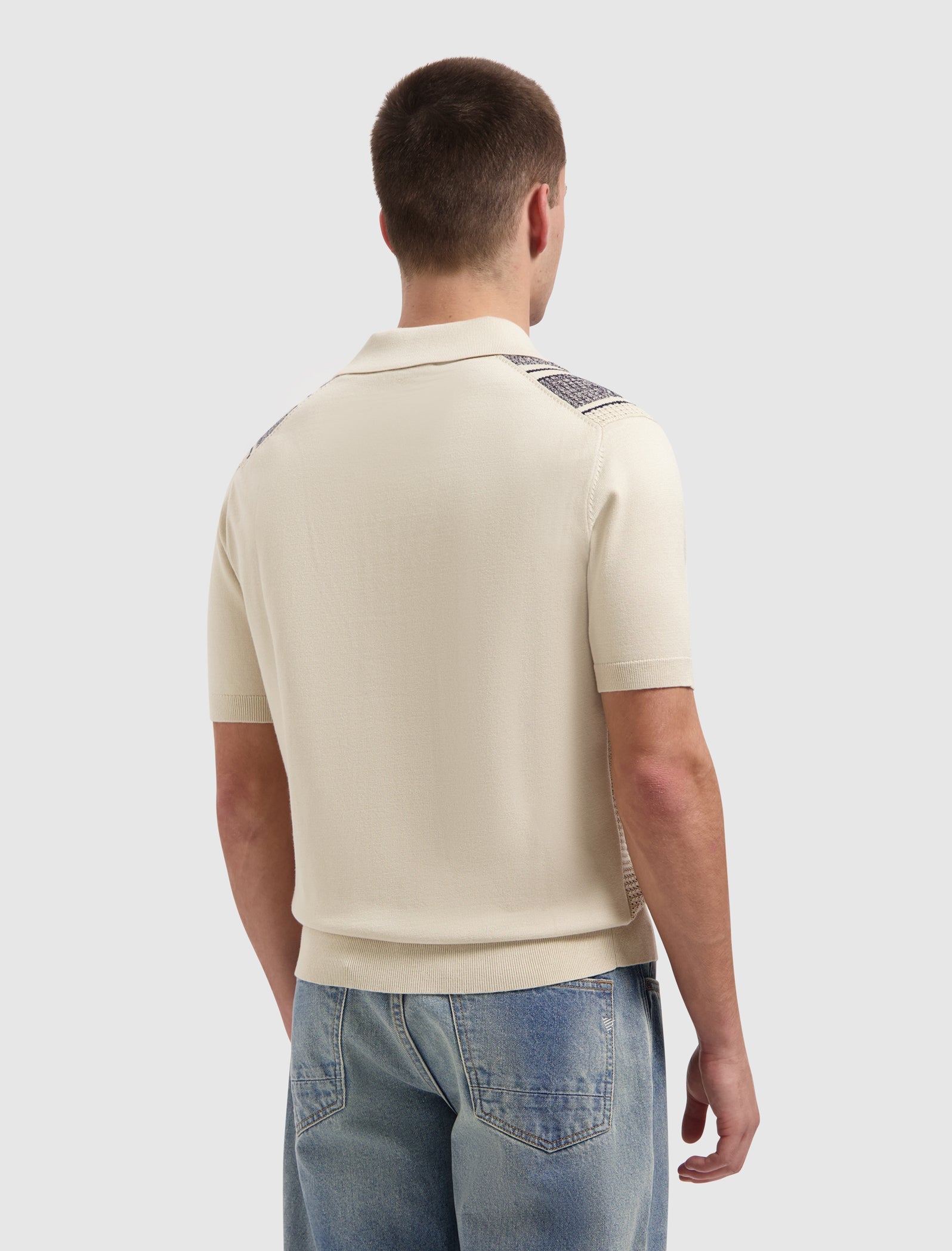 Pure Path Ripley Jacquard Knit Shirt - Ecru