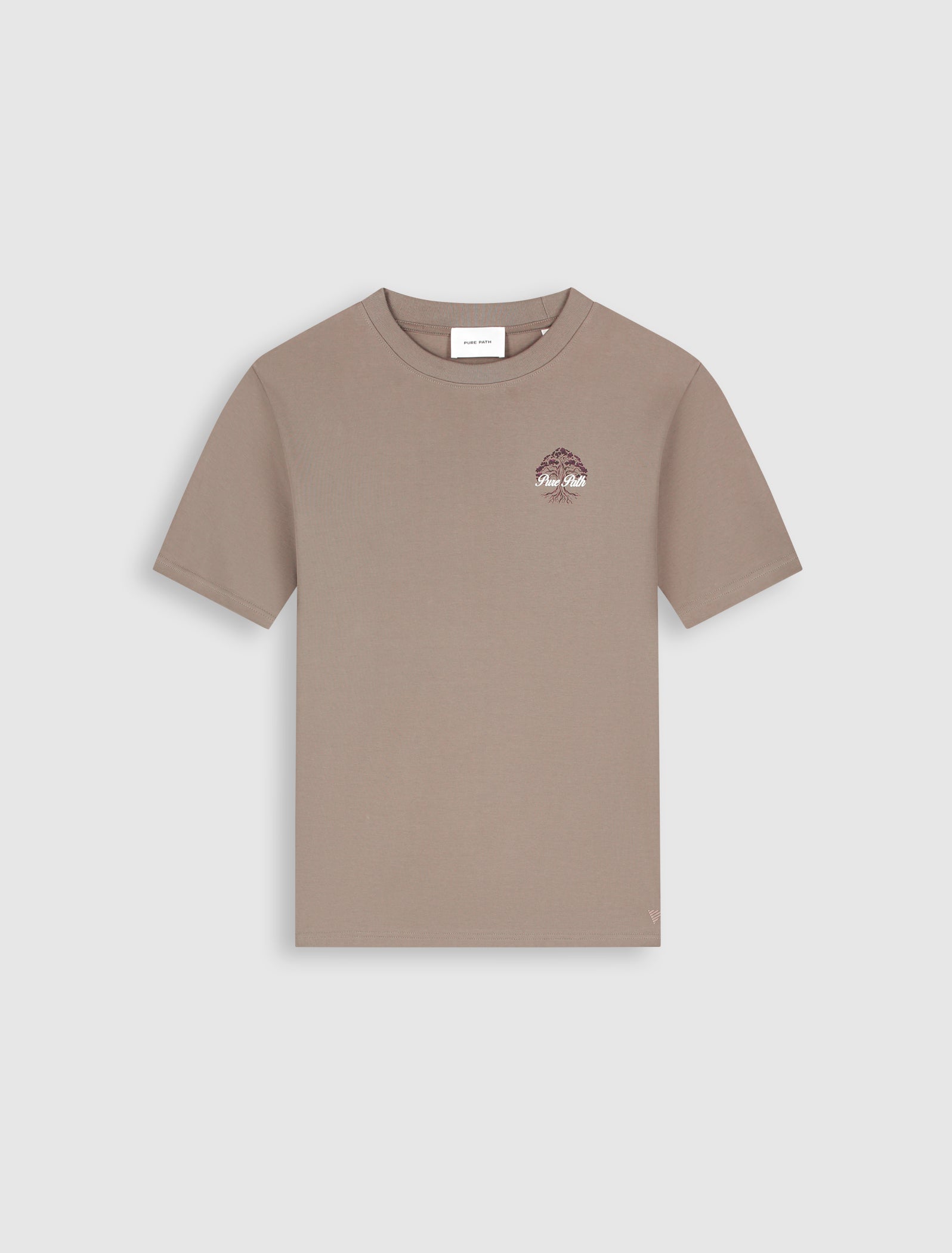 Pure Path Rooted Tree T-shirt- Taupe