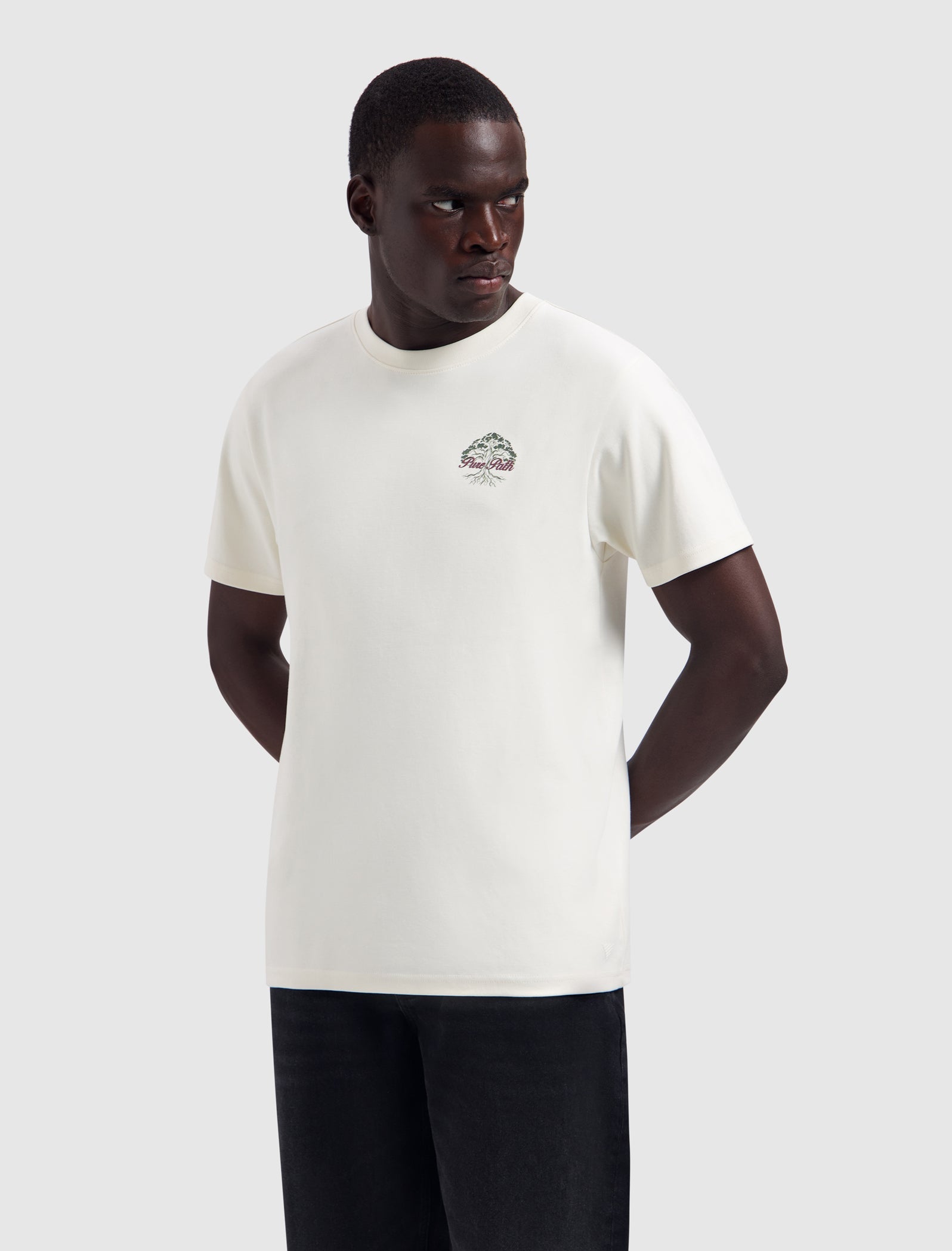 Pure Path Rooted Tree T-shirt- Ecru
