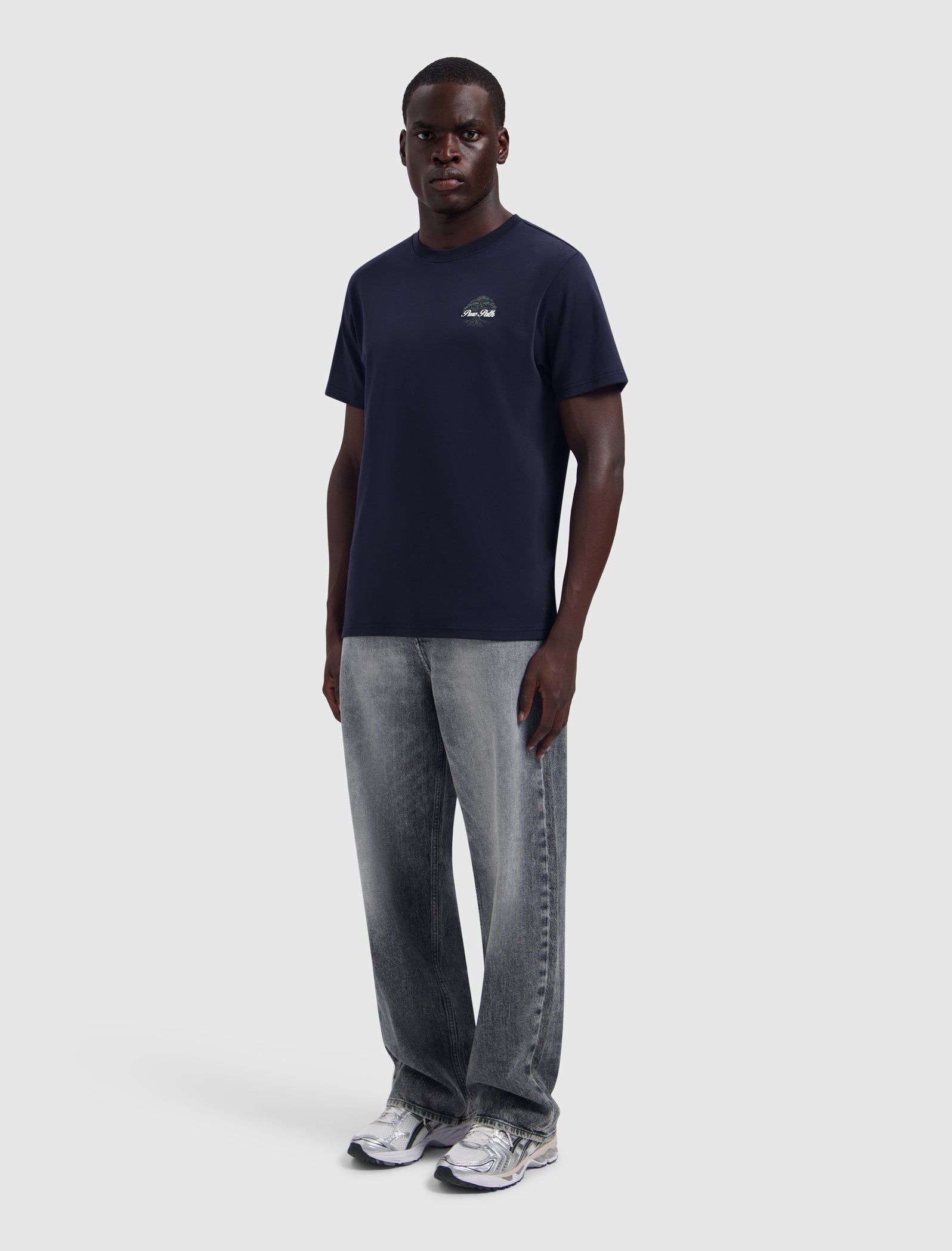 Pure Path Rooted Tree T-shirt- Dark Navy
