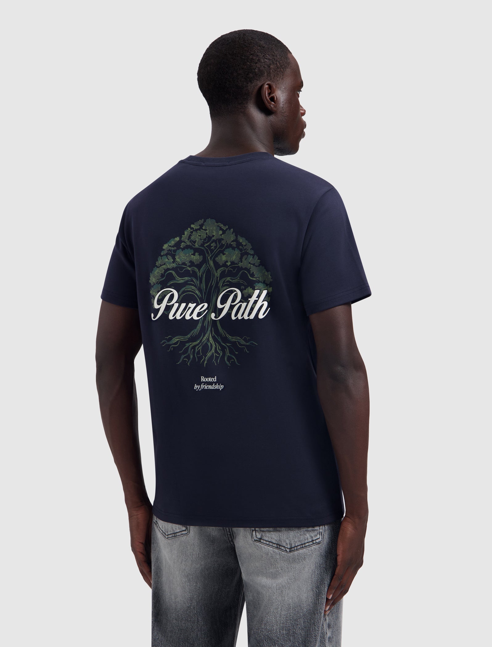 Pure Path Rooted Tree T-shirt- Dark Navy