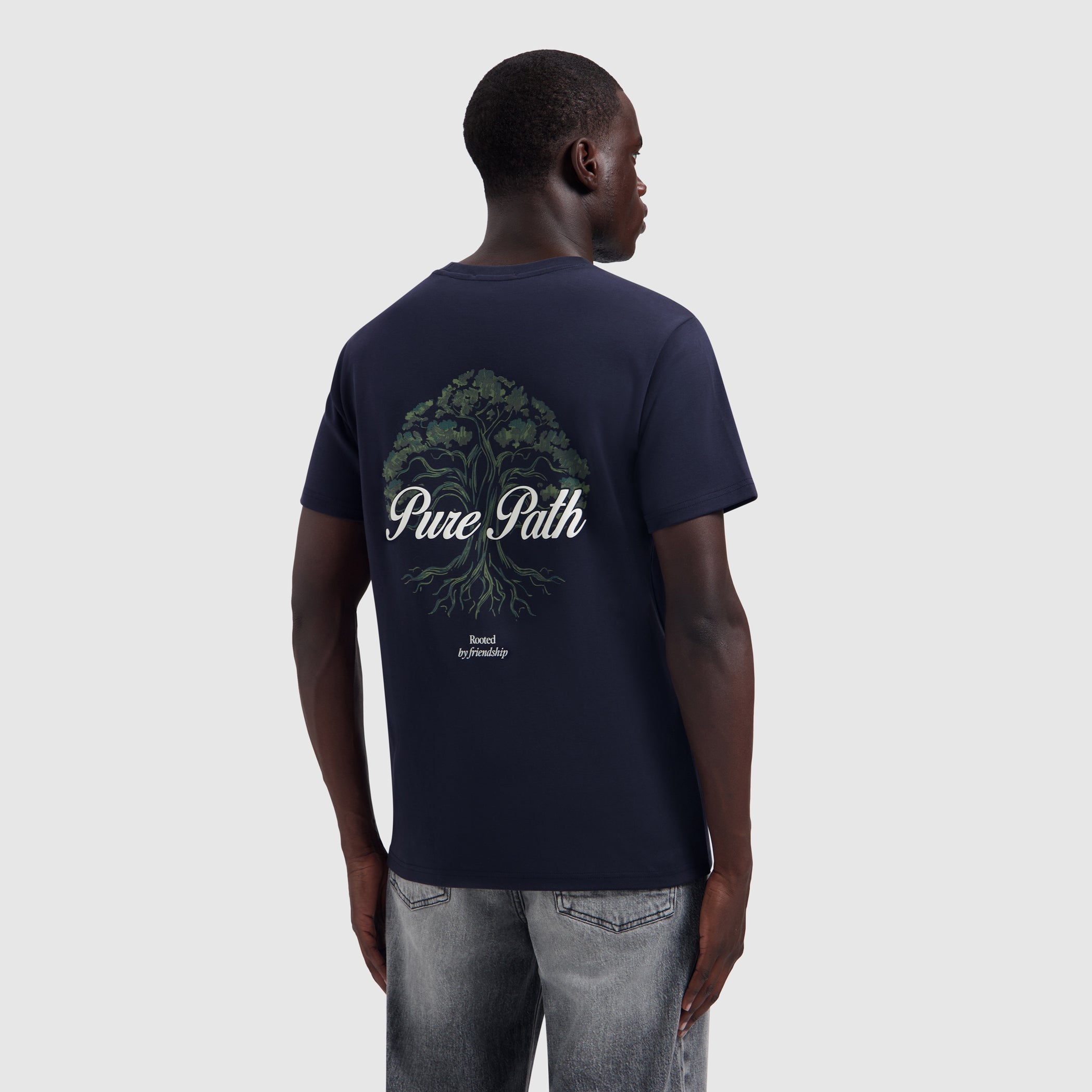 Pure Path Rooted Tree T-shirt- Dark Navy