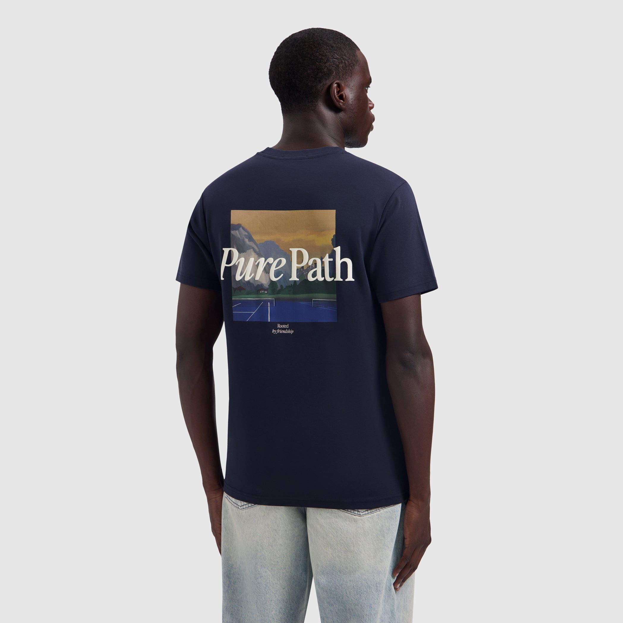 Pure Path Landscape View T-shirt- Dark Navy
