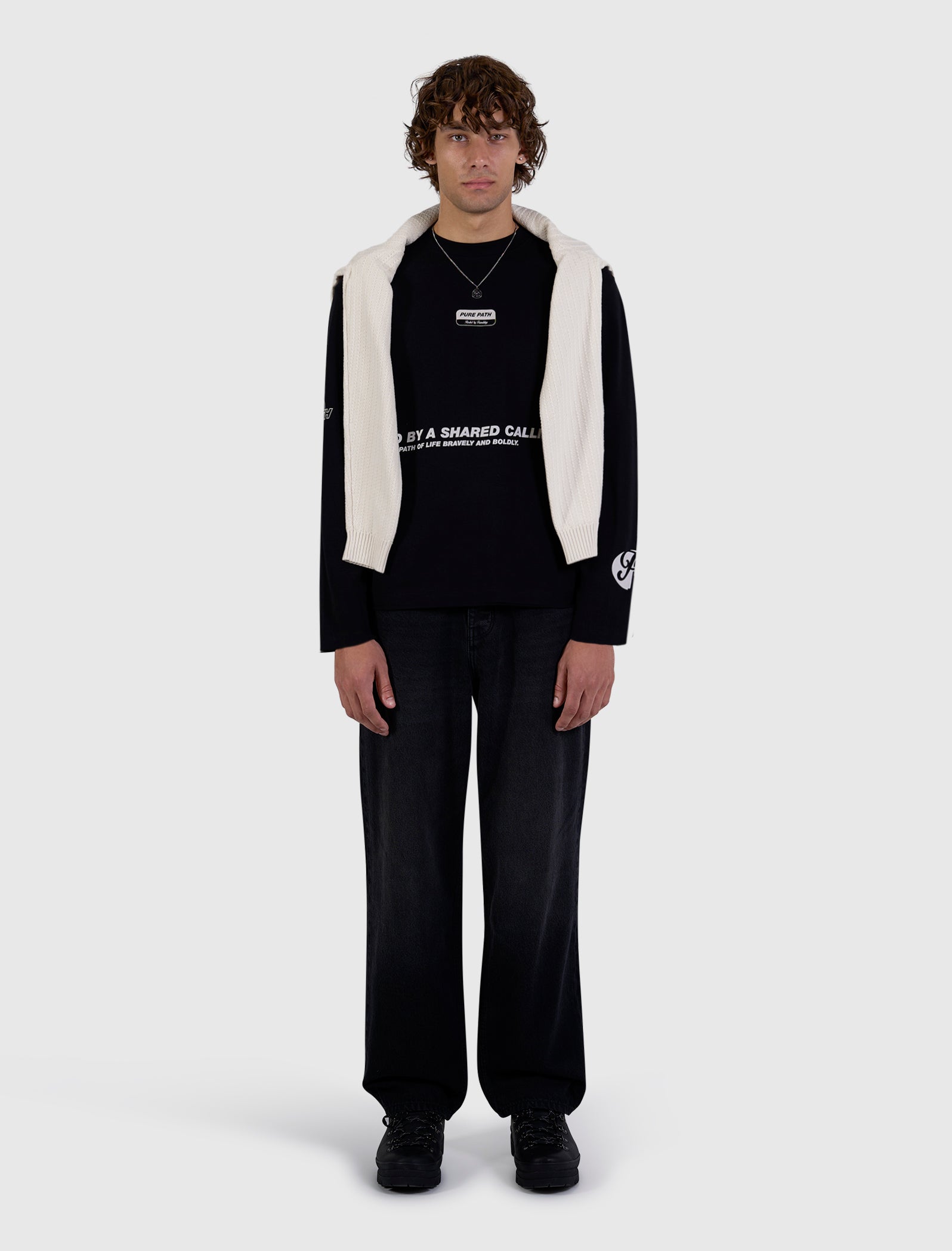 Pure Path United Longsleeve T-shirt- Black