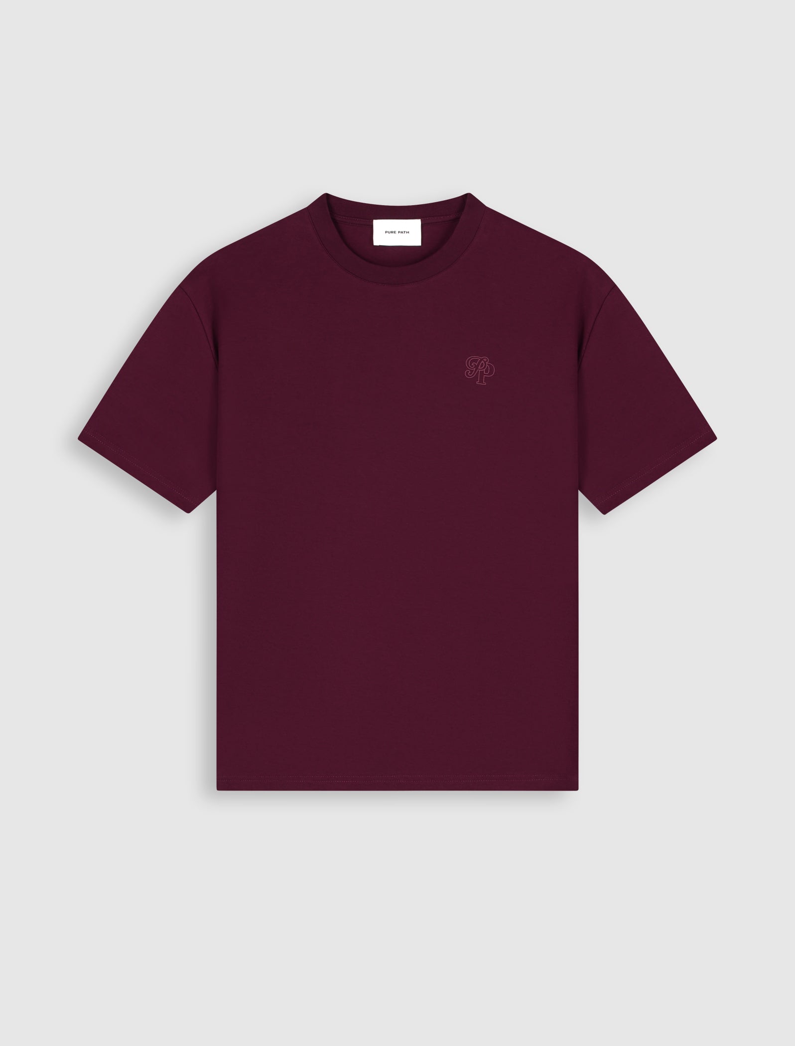 Pure Path Essential Initials T-shirt- Wine Red
