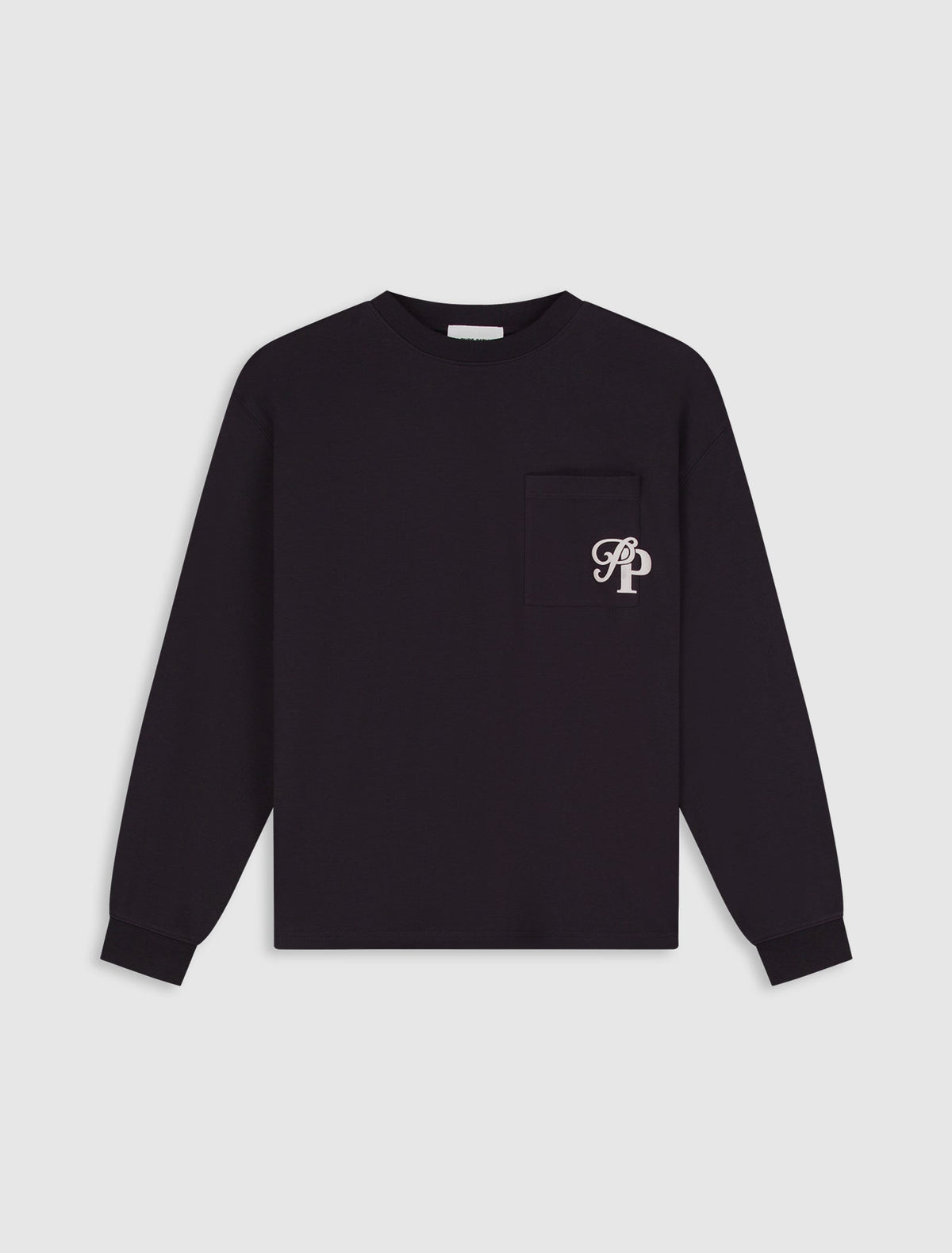 Pure Path Inititials Pocket Longsleeve T-shirt- Dark Brown
