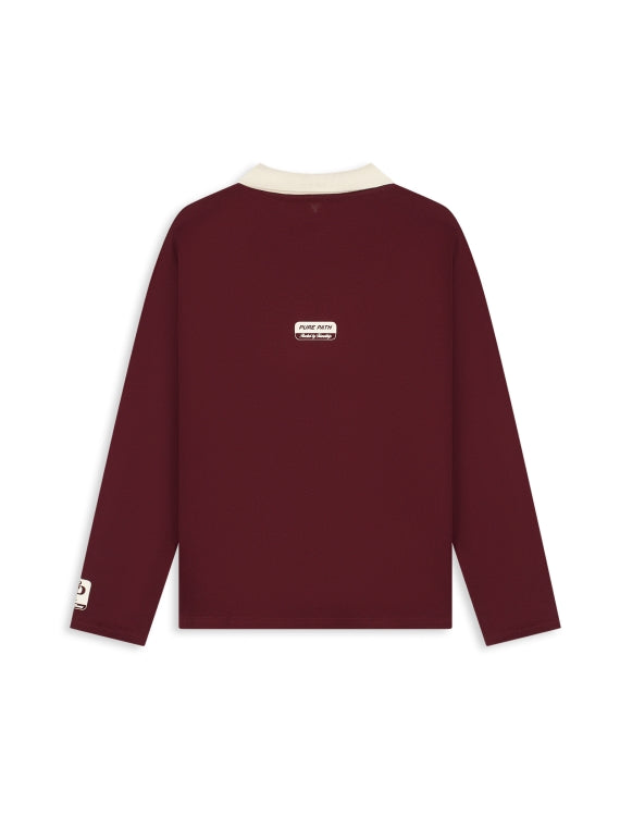Pure Path Rooted By Friendship Longsleeve Polo - Wine Red