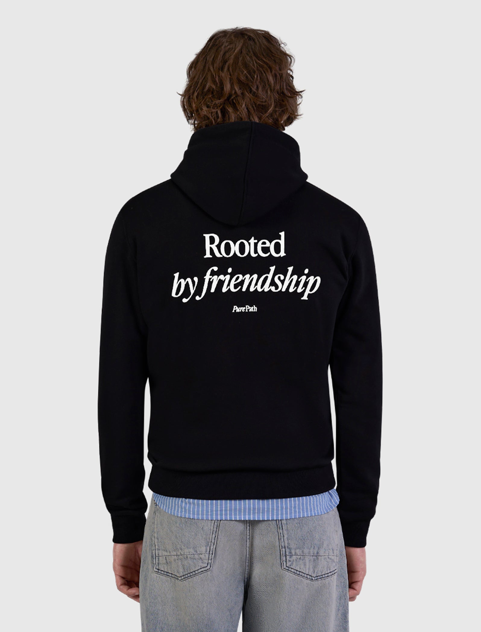 Pure Path Rooted by Friendship Hoodie- Ecru