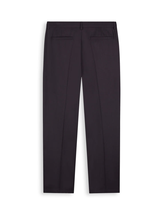 Pure Path Pleated Twill Pants - Dark Brown