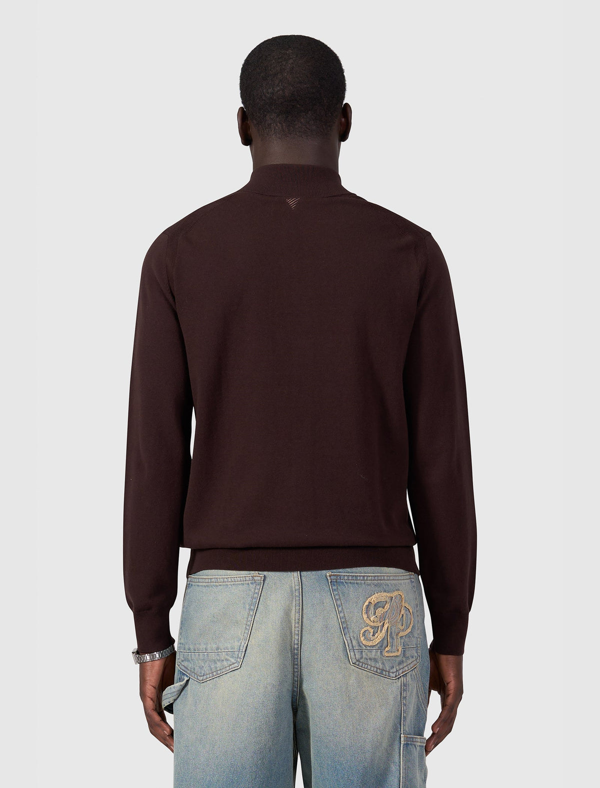 Pure Path Half-Zip Flat Knit Polo - Dark Brown