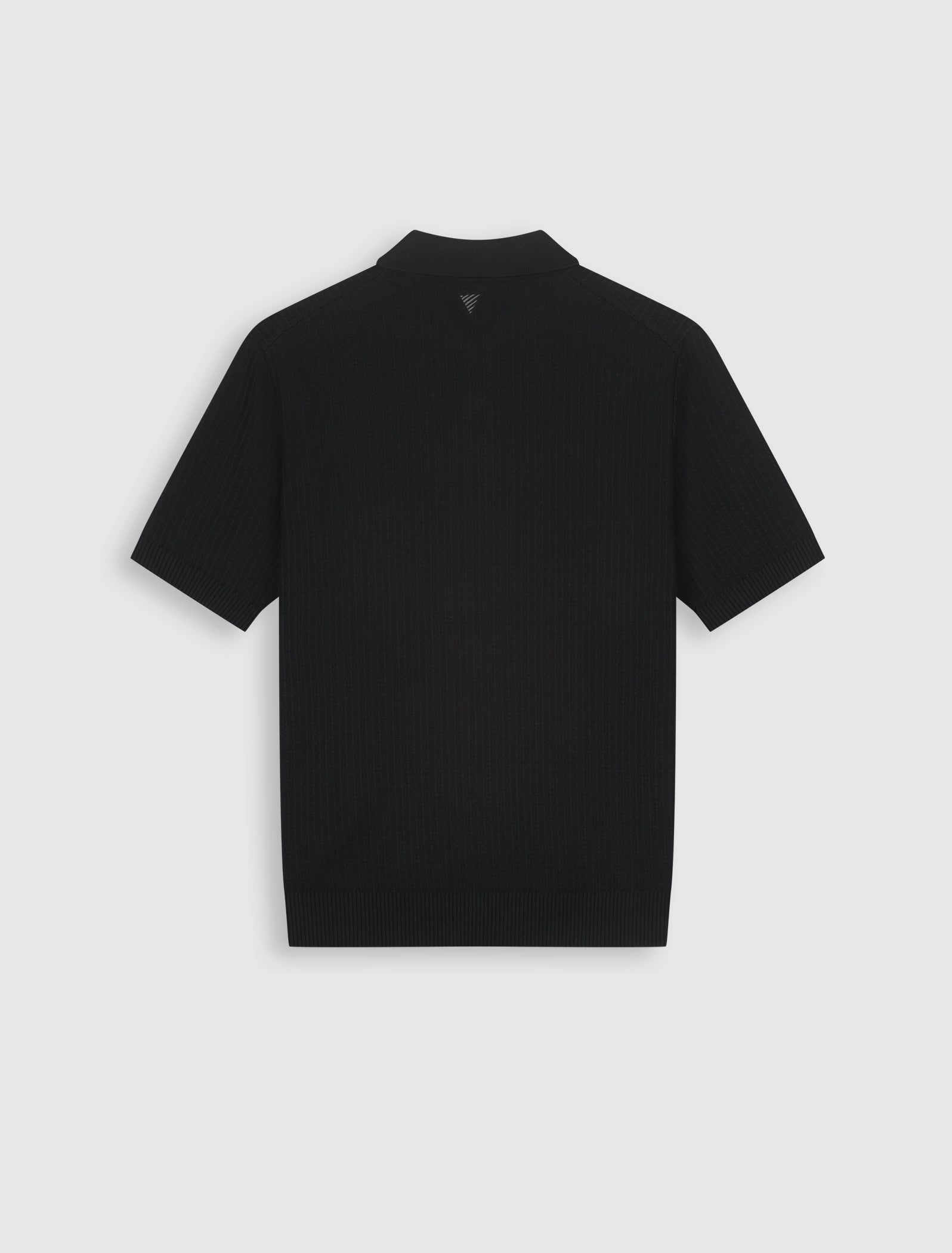 Pure Path Ladder Stitch Knit Polo - Black