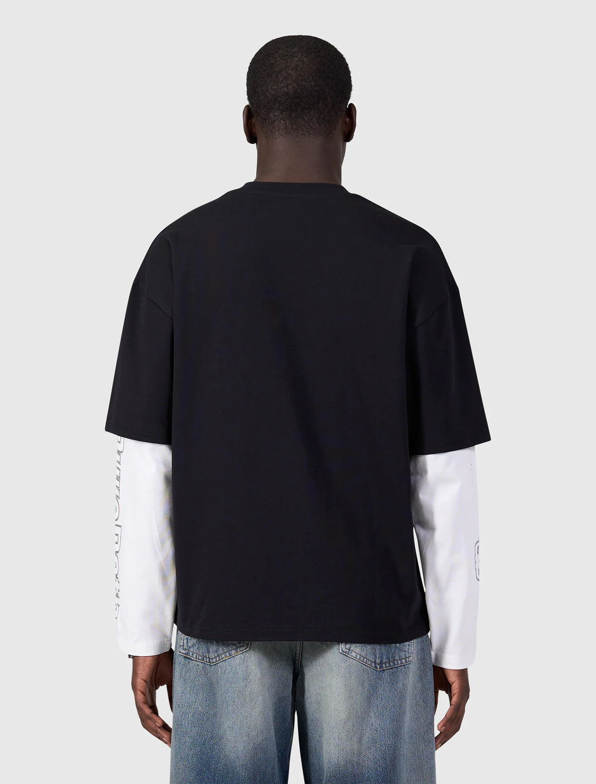 Pure Path Double Layered Monogram Longsleeve T-shirt - Black