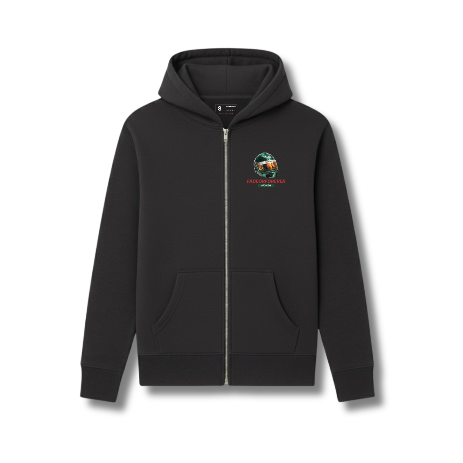 Fade Or Forever Racing Zipped Hoodie- Black