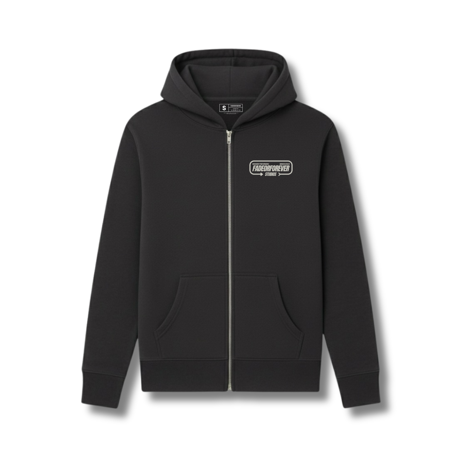 Fade Or Forever Arrow Zipped Hoodie- Black/Grey