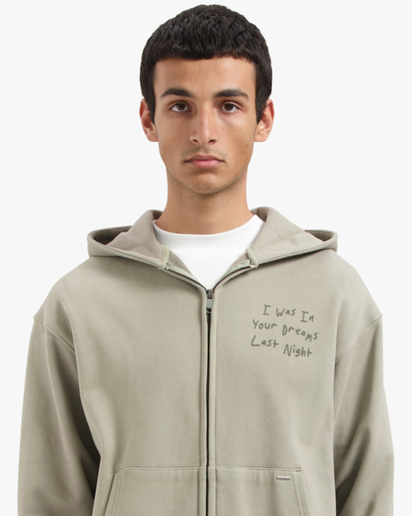 Croyez In Your Dreams Zip Hoodie- Dusty Olive