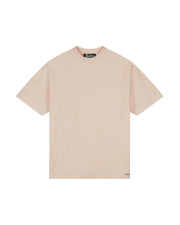 Malelions Men Jacquard T-Shirt- Off-White