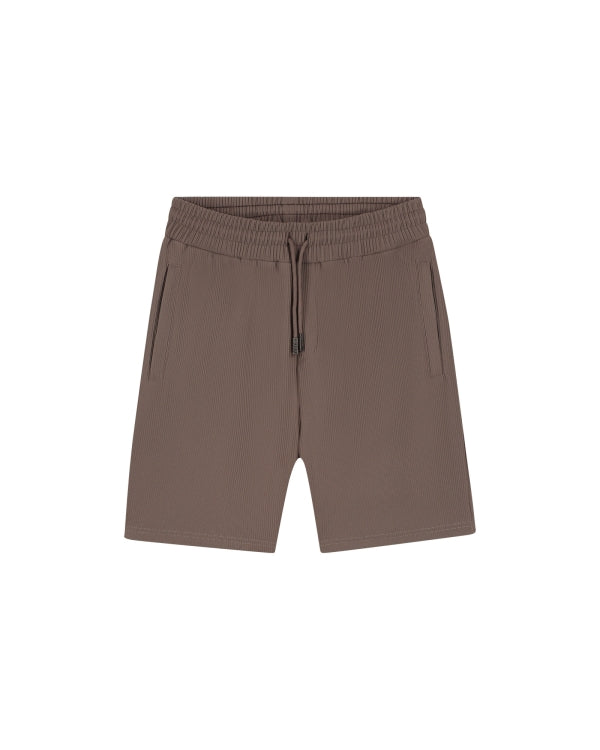 Malelions Men Ribbed Shorts- Brown