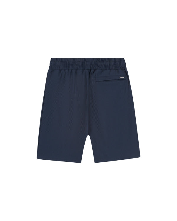 Malelions Men Ribbed Shorts- Navy