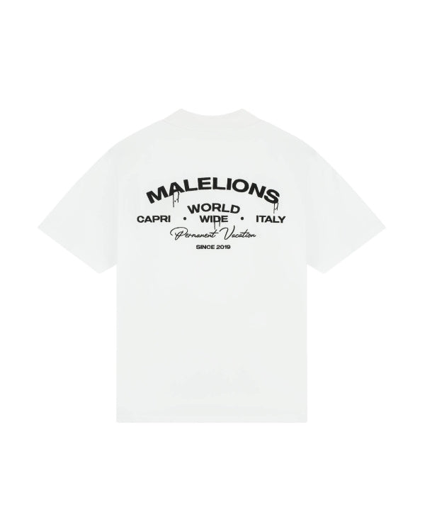Malelions Men Permanent Vacation T-Shirt- White