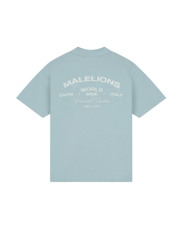 Malelions Men Permanent Vacation T-Shirt- Ice Blue