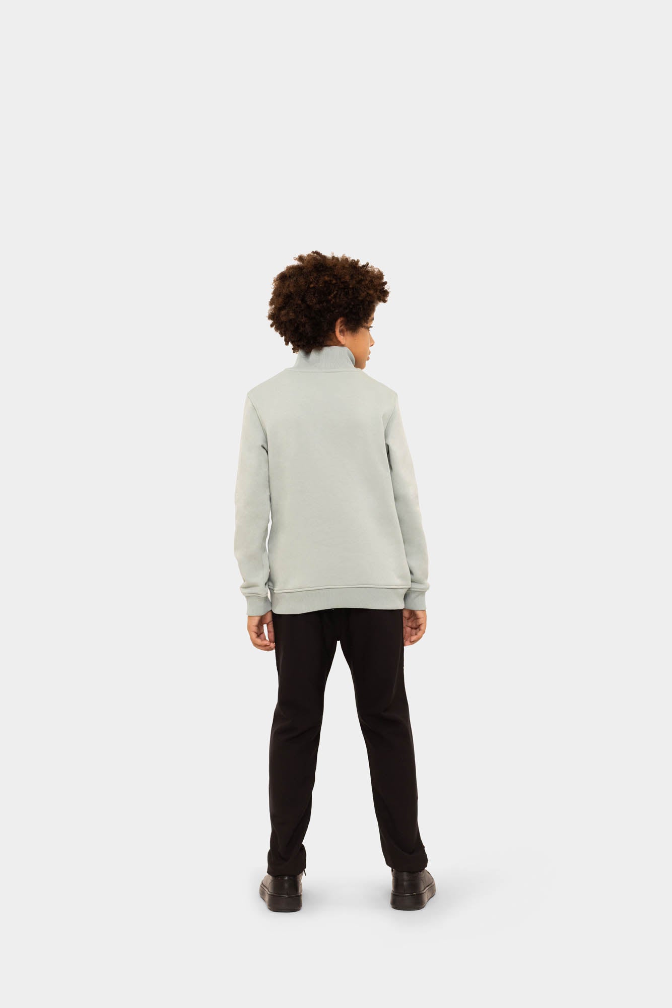 Malelions Junior Turtle Half Zip Sweater - Aqua Grey