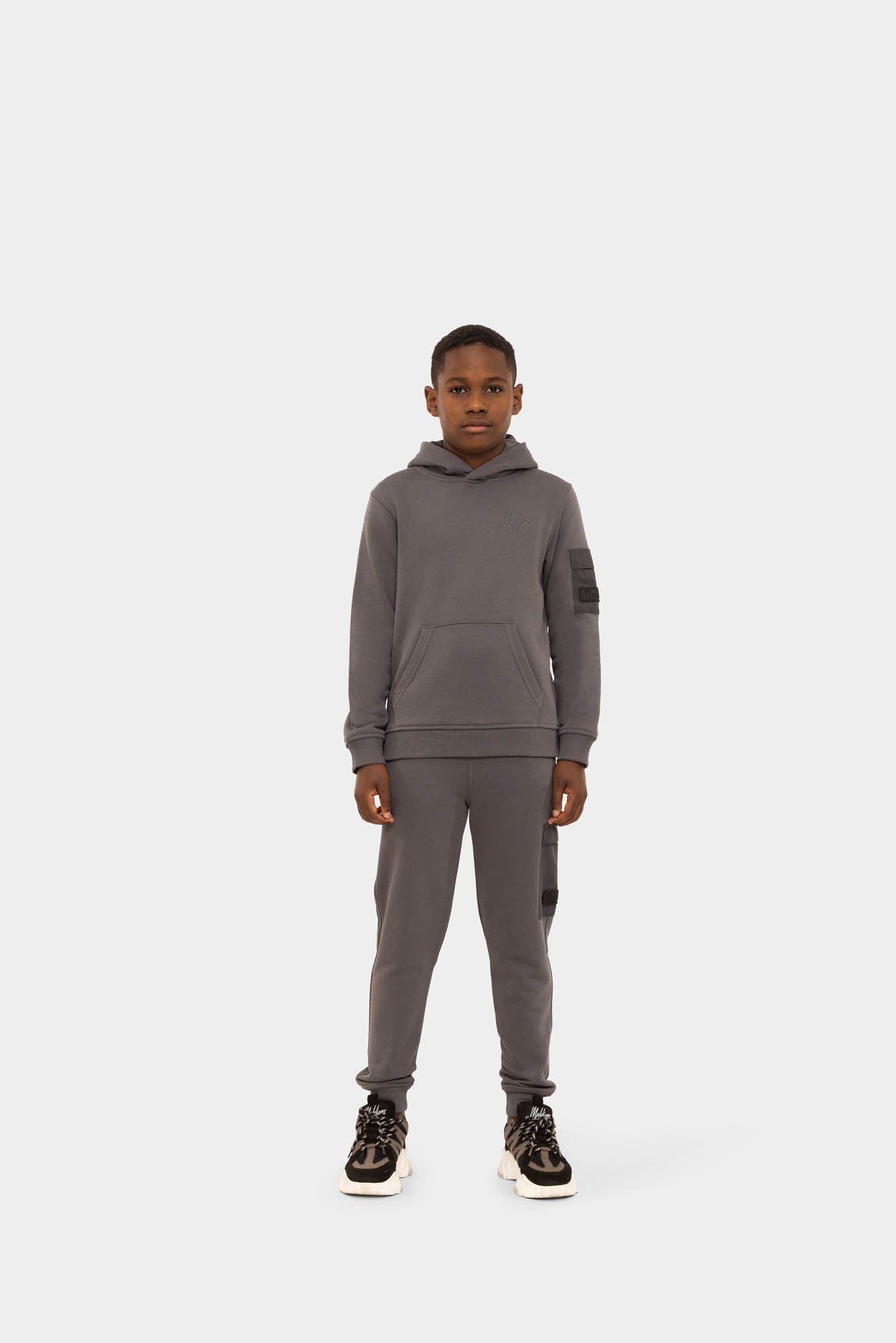 Malelions Junior Nylon Pocket Hoodie - Anthracite